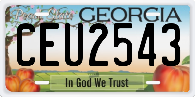 GA license plate CEU2543