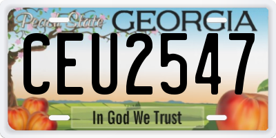 GA license plate CEU2547