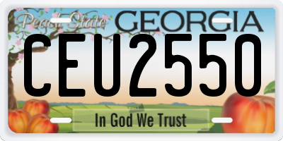 GA license plate CEU2550