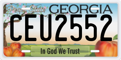 GA license plate CEU2552