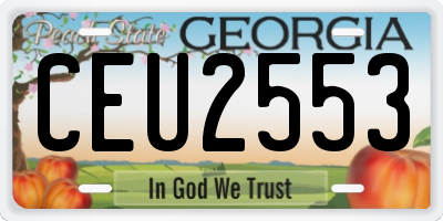 GA license plate CEU2553