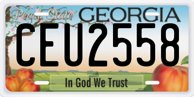 GA license plate CEU2558