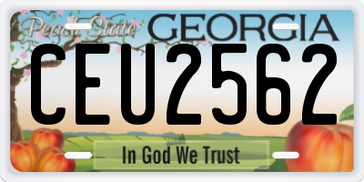 GA license plate CEU2562