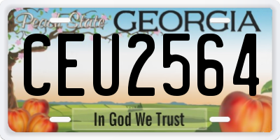 GA license plate CEU2564