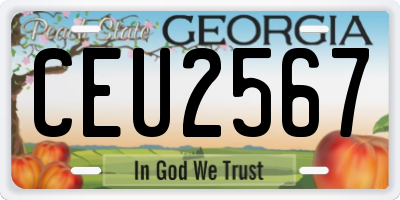GA license plate CEU2567