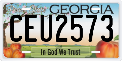 GA license plate CEU2573