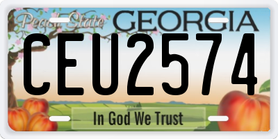 GA license plate CEU2574