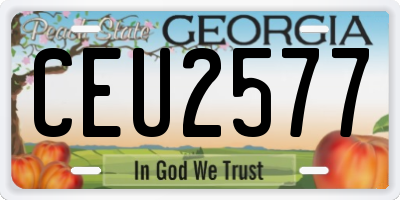GA license plate CEU2577