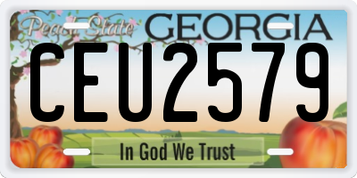 GA license plate CEU2579