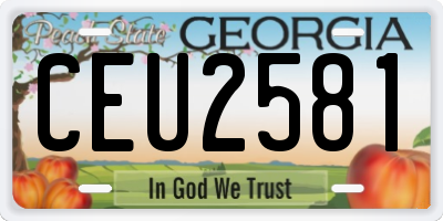 GA license plate CEU2581