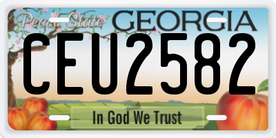 GA license plate CEU2582
