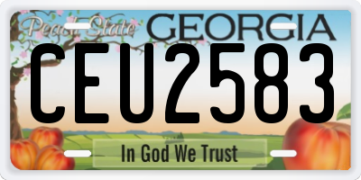 GA license plate CEU2583
