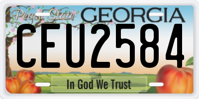 GA license plate CEU2584
