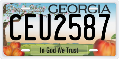 GA license plate CEU2587