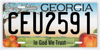 GA license plate CEU2591