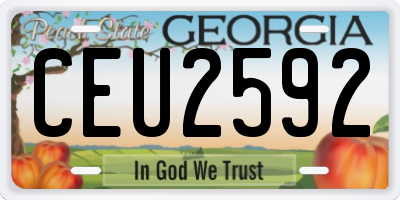 GA license plate CEU2592