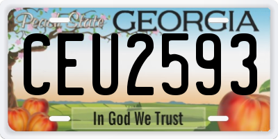 GA license plate CEU2593