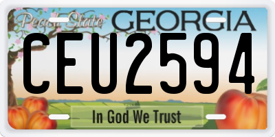 GA license plate CEU2594