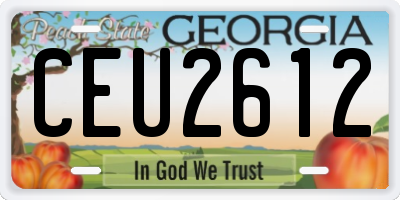 GA license plate CEU2612