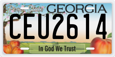 GA license plate CEU2614