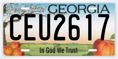 GA license plate CEU2617