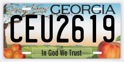 GA license plate CEU2619