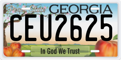 GA license plate CEU2625