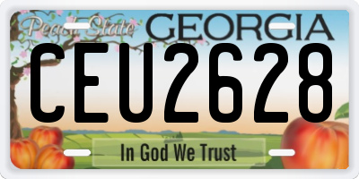 GA license plate CEU2628