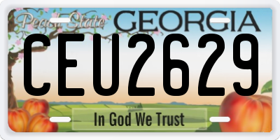 GA license plate CEU2629