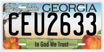 GA license plate CEU2633