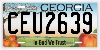 GA license plate CEU2639