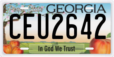 GA license plate CEU2642