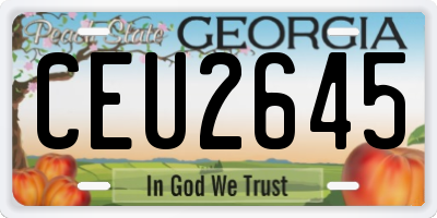 GA license plate CEU2645