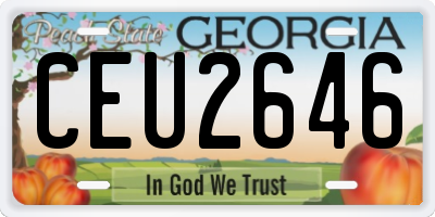 GA license plate CEU2646