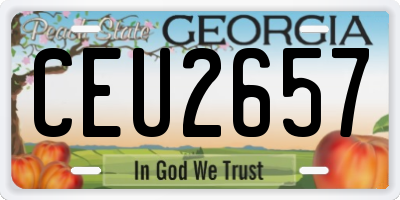 GA license plate CEU2657