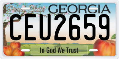 GA license plate CEU2659