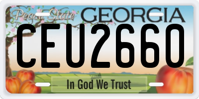GA license plate CEU2660