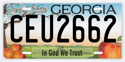 GA license plate CEU2662
