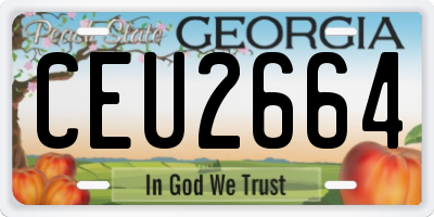 GA license plate CEU2664