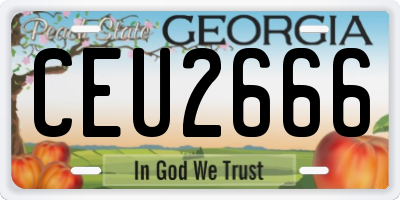 GA license plate CEU2666