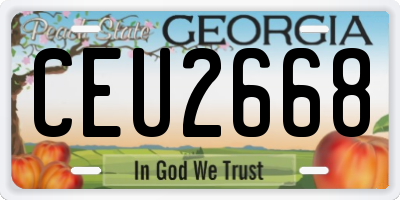 GA license plate CEU2668