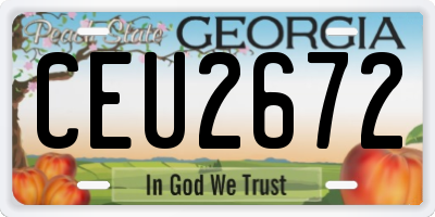 GA license plate CEU2672