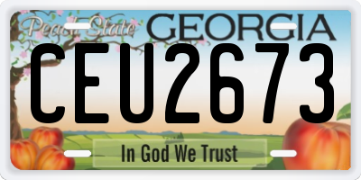 GA license plate CEU2673