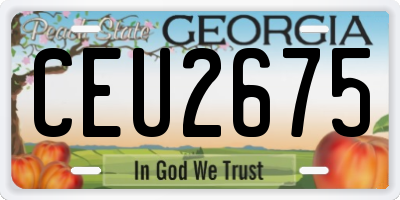 GA license plate CEU2675