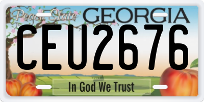 GA license plate CEU2676