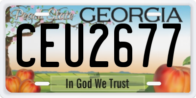 GA license plate CEU2677