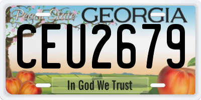 GA license plate CEU2679