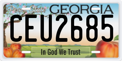 GA license plate CEU2685