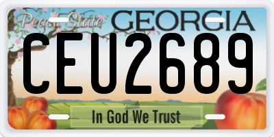 GA license plate CEU2689