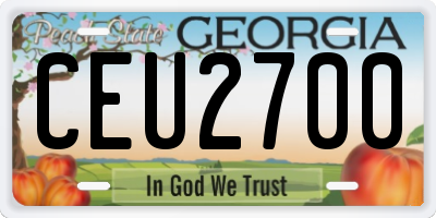 GA license plate CEU2700
